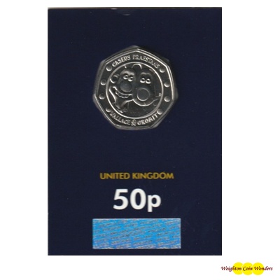 2019 BU 50p Coin (Card) - Wallace and Gromit